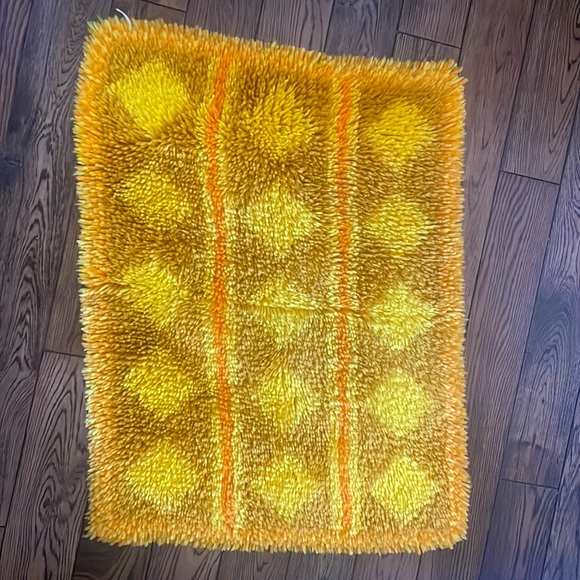 Vintage shag diamond retro rug mid century modern - Picture 6 of 7